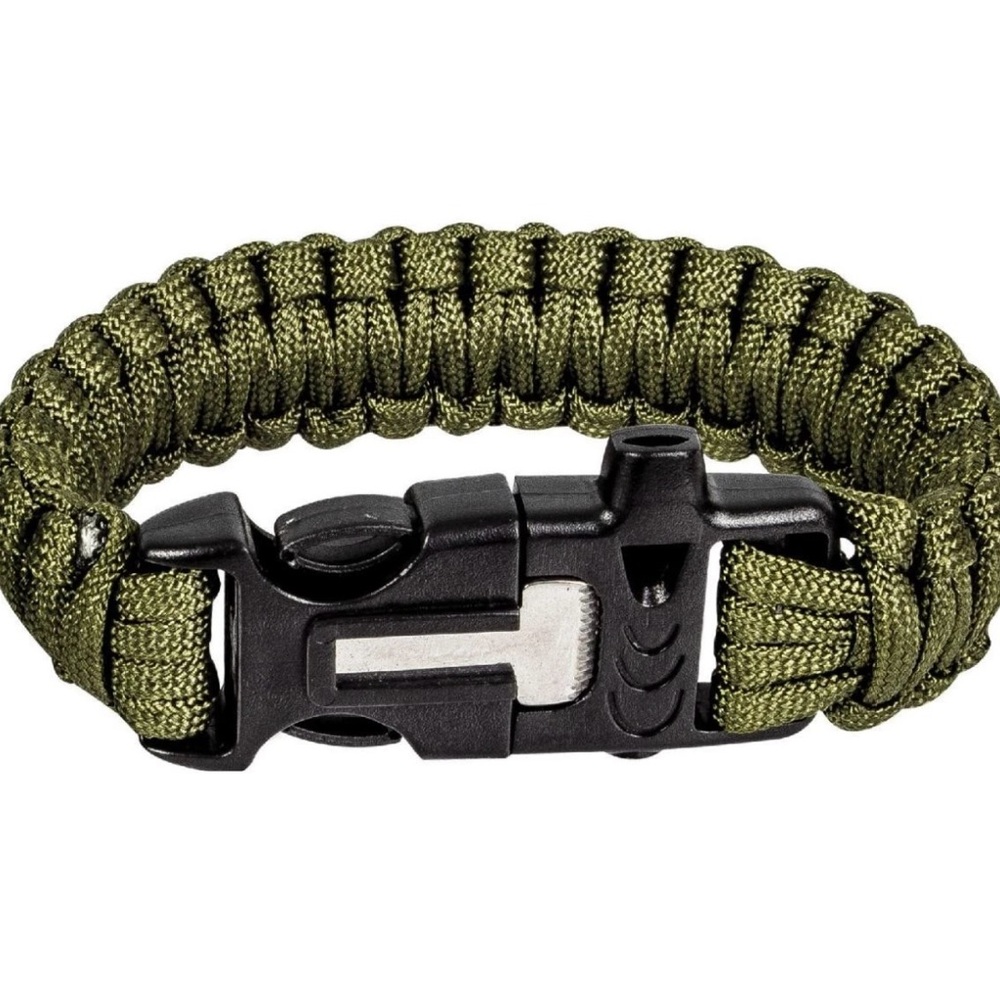 Paracord Survival Bracelet — Olive Green